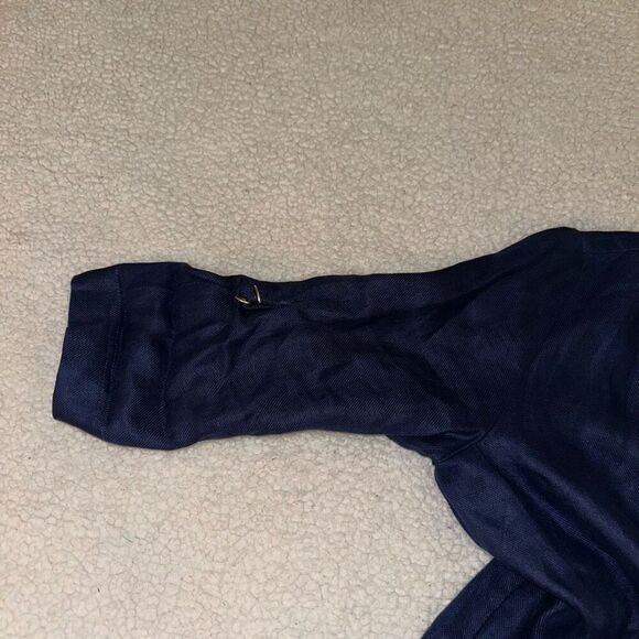 Chicos Women’s Snap Up 100% Linen Roll Tab Top Size 2P ( 12/14 Petite) - Picture 8 of 13